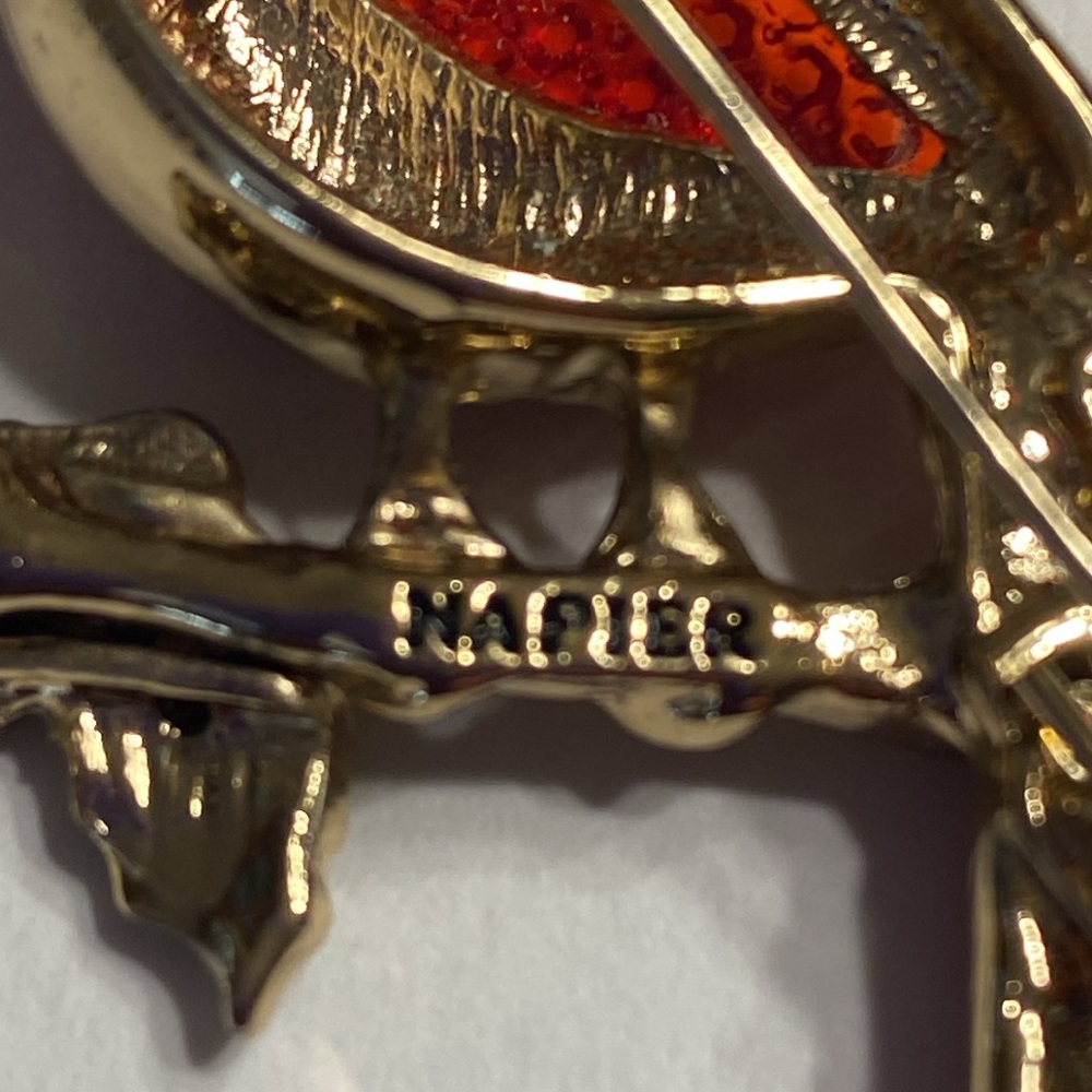 Napier Cardinal Brooch Pin Bird Vintage 80’s - Picture 3 of 16